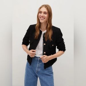 NWT Mango Women's Pocket Tweed Jacket - Size S